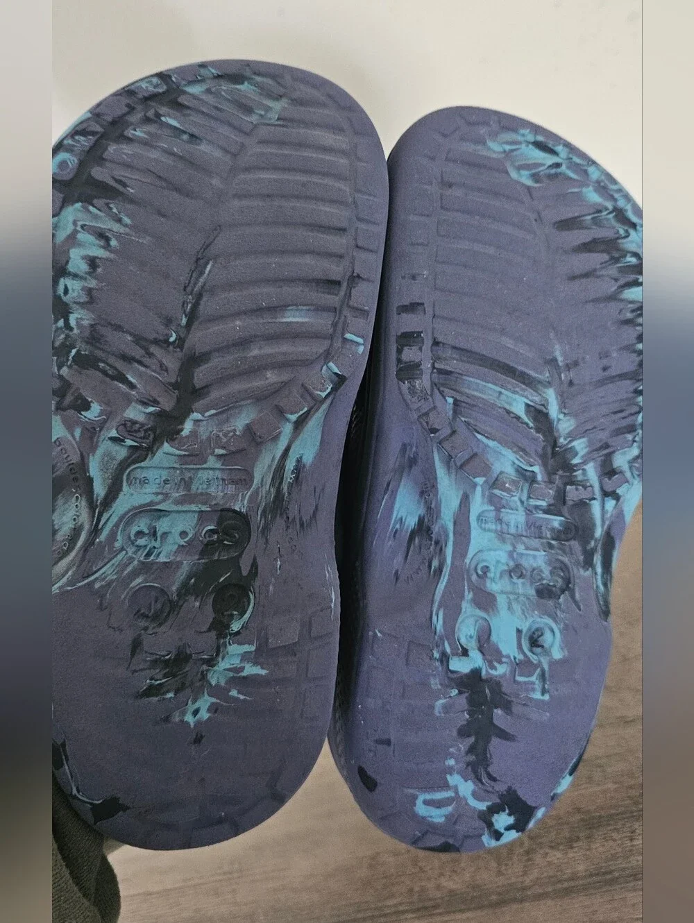 Crocs Boy Kids Blue Navy Tie Dye Slip-On Clog J 2